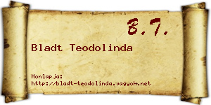 Bladt Teodolinda névjegykártya